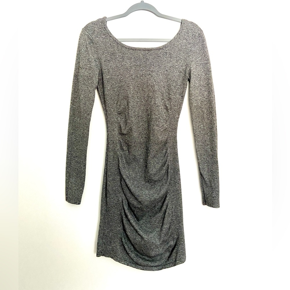 Express Solid Ruched Sweater Dress - image 3